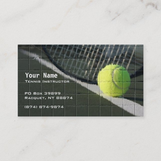 Tarjeta De Visita Instrucción del tenis (Anverso)