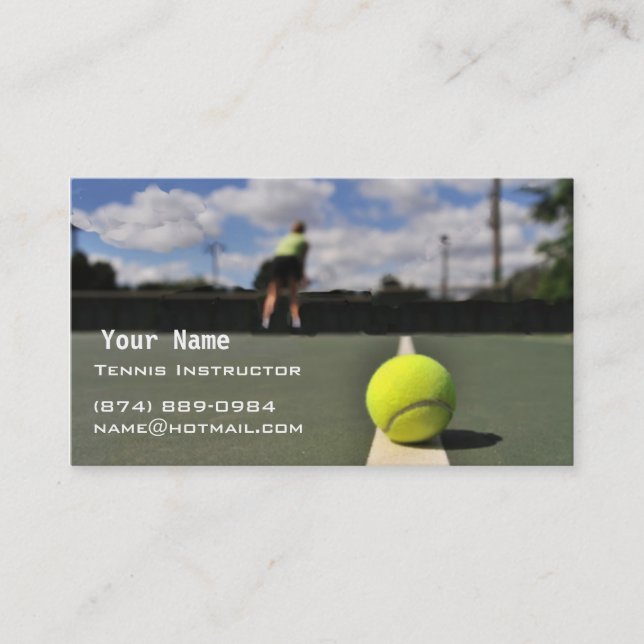 Tarjeta De Visita Instrucción del tenis (Anverso)