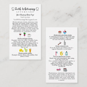 Tarjeta De Visita Instrucción para el cuidado después del blanquea