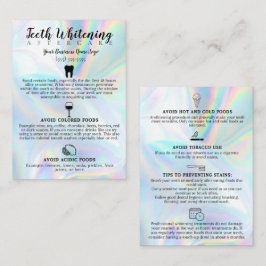 Tarjeta De Visita Instrucción para el cuidado después del blanqueami