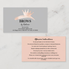 Tarjeta De Visita Instrucción para el cuidado posterior del logotipo