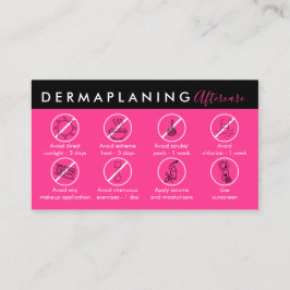 Tarjeta De Visita Instrucción para posparto por dermaplaning de Neon