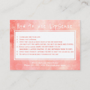 Tarjeta De Visita Instrucciones de aplicación para el distribuidor d