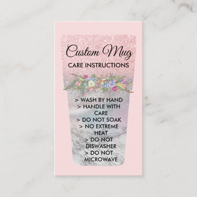 Tarjeta De Visita Instrucciones de atención de tumbler de peluca imp (Anverso)