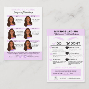 Tarjeta De Visita Instrucciones de atención posterior al microblando