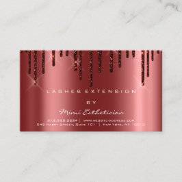 Tarjeta De Visita Instrucciones de atención posterior Lash Burgundy 
