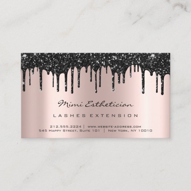 Tarjeta De Visita Instrucciones de atención posterior Lash Rosa Perf (Anverso)