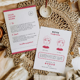 Tarjeta De Visita Instrucciones de Botox para el salón de belleza