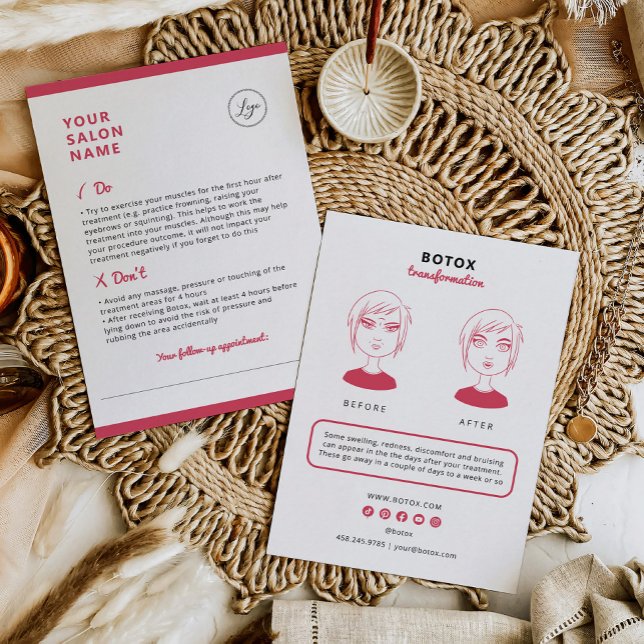 Tarjeta De Visita Instrucciones de Botox para el salón de belleza (Subido por el creador)