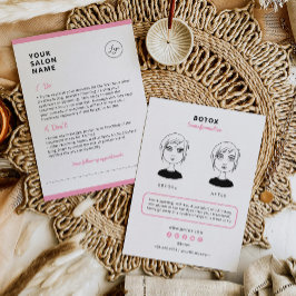 Tarjeta De Visita Instrucciones de Botox para el salón de belleza
