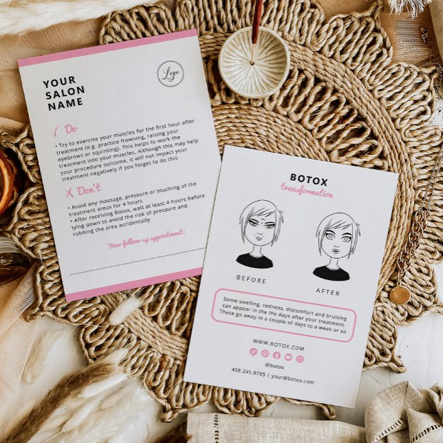 Tarjeta De Visita Instrucciones de Botox para el salón de belleza (Subido por el creador)