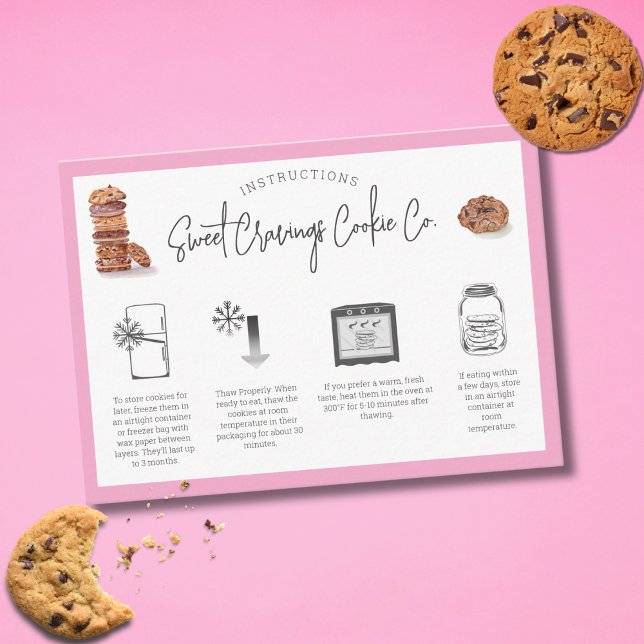 Tarjeta De Visita Instrucciones de cuidado de galletas  (Subido por el creador)