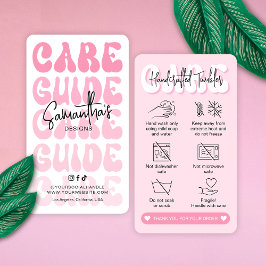 Tarjeta De Visita Instrucciones de cuidado de tumbler Trendy Girly R