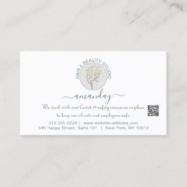 Tarjeta De Visita Instrucciones de cuidado posterior Lash White Logo