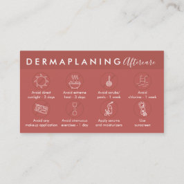 Tarjeta De Visita Instrucciones de cuidado posterior para Dermaplani