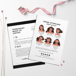 Tarjeta De Visita Instrucciones de cuidado posterior para maquillaje