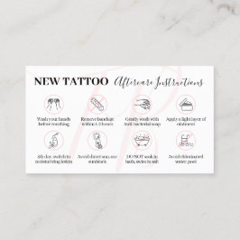 Tarjeta De Visita Instrucciones de cuidado posterior para tatuaje Pi