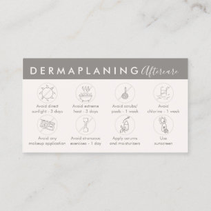 Tarjeta De Visita Instrucciones de cuidados posteriores al dermaplan