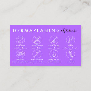 Tarjeta De Visita Instrucciones de cuidados posteriores para Dermapl