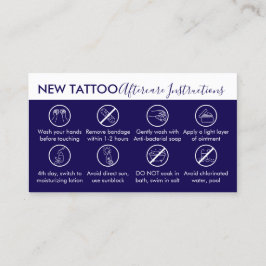 Tarjeta De Visita instrucciones de cuidados posteriores para tatuaje