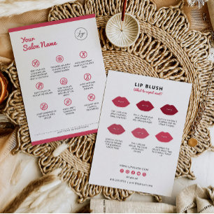 Tarjeta De Visita Instrucciones de la PMU de Lip Rubor Aftercare