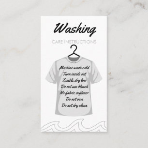 Tarjeta De Visita Instrucciones de lavado de camiseta dirección de i