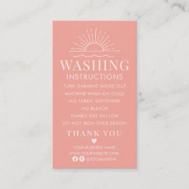 Tarjeta De Visita Instrucciones de lavado de ropa Cuidado de camiset