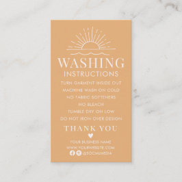 Tarjeta De Visita Instrucciones de lavado de ropa Cuidado de camiset