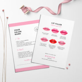 Tarjeta De Visita Instrucciones De Posología Del Llenador De Lip Iny