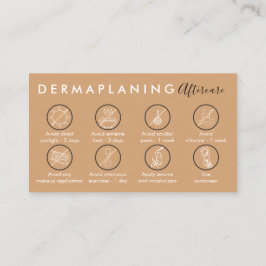Tarjeta De Visita Instrucciones de Post de Brown Dermaplaning Afterc