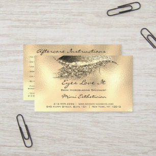 Tarjeta De Visita Instrucciones de postcuidado azotan Lux Gold Metal
