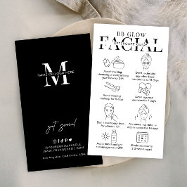 Tarjeta De Visita Instrucciones de postcuidado facial de brillo Mini
