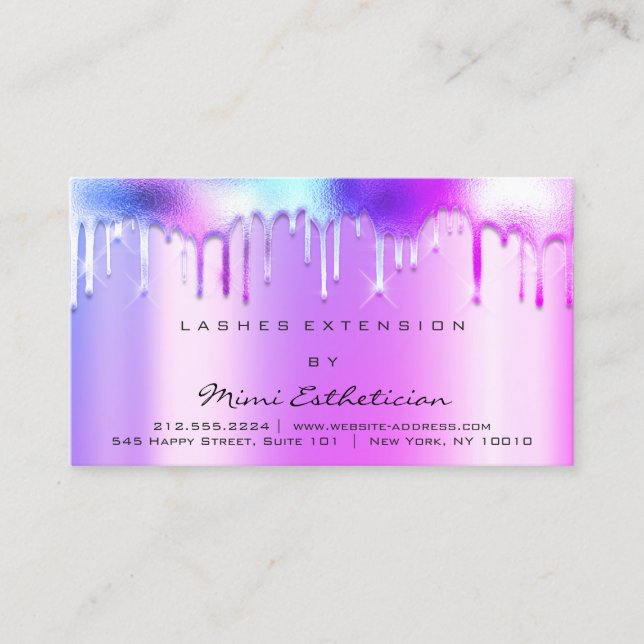 Tarjeta De Visita Instrucciones de postcuidado golpean las gotas ros (Anverso)