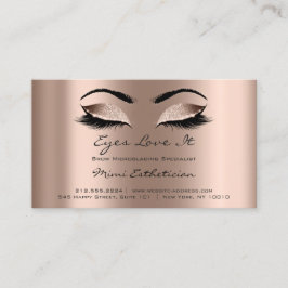 Tarjeta De Visita Instrucciones de postcuidado Lashes Extensión Rosa