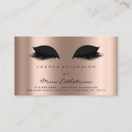 Tarjeta De Visita Instrucciones de postcuidado Lashes Extensión Rosa