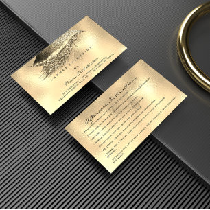 Tarjeta De Visita Instrucciones de postcuidado latigazos Lux de oro