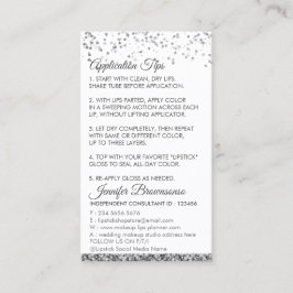 Tarjeta De Visita Instrucciones labios Consejos trucos aplicación ma