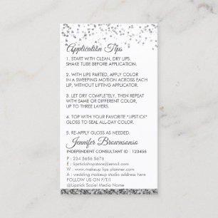 Tarjeta De Visita Instrucciones labios Consejos trucos aplicación ma