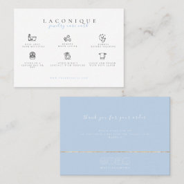 Tarjeta De Visita  Instrucciones para el cuidado de las joyas | Azul