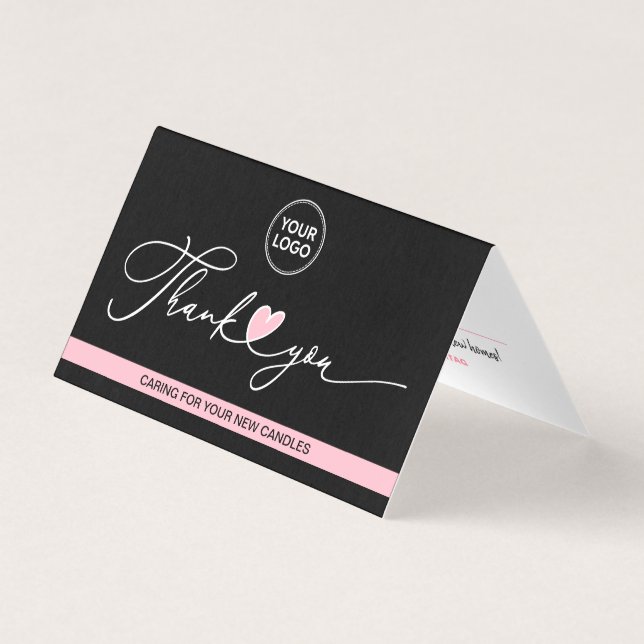 Tarjeta De Visita Instrucciones para el cuidado de las velas y graci (Anverso)