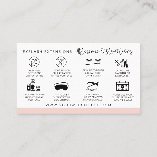 Tarjeta De Visita Instrucciones para el cuidado de los niños después (Reverso)