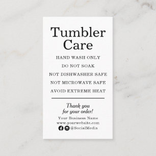 Tarjeta De Visita Instrucciones para el cuidado del tumbler moderno