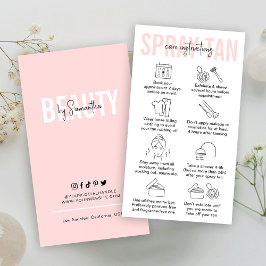 Tarjeta De Visita Instrucciones para el cuidado después de un rociad