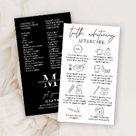 Tarjeta De Visita Instrucciones para el cuidado después del blanquea