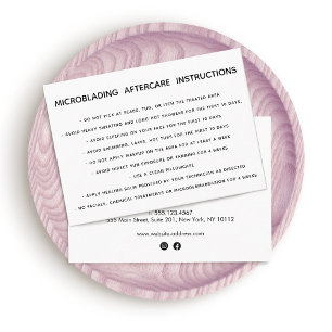 Tarjeta De Visita Instrucciones para el cuidado después del microbla
