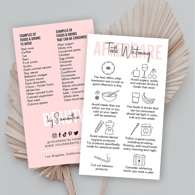 Tarjeta De Visita Instrucciones para el cuidado posterior de dientes (Subido por el creador)