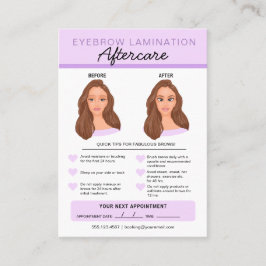 Tarjeta De Visita Instrucciones para el cuidado posterior de la Lami