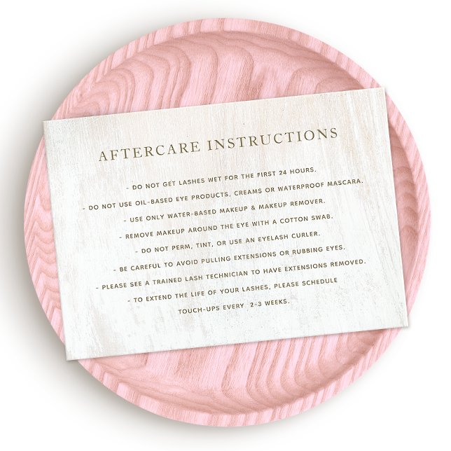 Tarjeta De Visita Instrucciones para el cuidado posterior de la made (Subido por el creador)