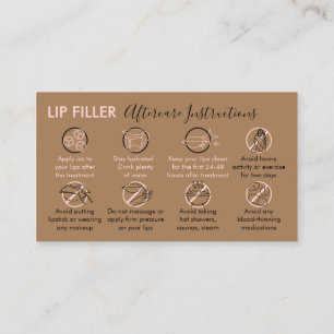 Tarjeta De Visita Instrucciones para el cuidado posterior del llenad