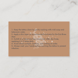 Tarjeta De Visita Instrucciones para el cuidado posterior del tatuaj